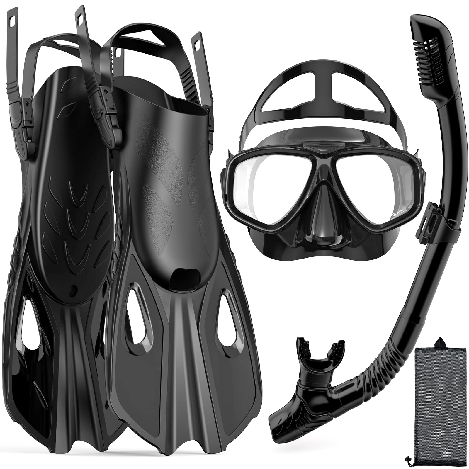 Swim Fin Short Blade - Maske Yüzgeçleri Şnorkel Seti 4'ü 1